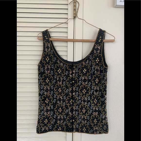 ✨1940’s/1950 VINTAGE Unbranded unique beaded vest - Picture 6 of 15